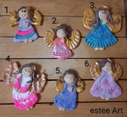 Aniołki z masy solnej Tworzone Ręcznie 