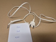Kabel zasilający biały, P+N, 10/16A,250V, 1,4m