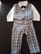 Komplet: koszulobody, kamizelka, spodnie i mucha 