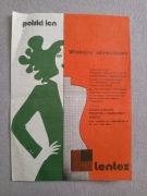 PRL. Polski Len Lentex ulotka reklamowa lata 70.