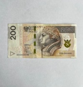 Banknot Radar 200 zł seria DE 