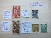 zestaw 5szt. znaczki Mi 250 SAAR 1948 / 1957r. Niemcy SAARLAND kasowane