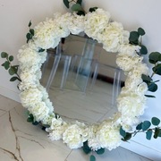 Lustro w kwiaty białe kwiaty 