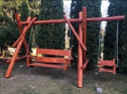 Huśtawka ogrodowa drewniana + huśtawka dla dziecka 