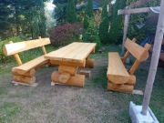 Meble ogrodowe góralskie z bali