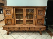 Stylowa zabytkowa szafka z ławą. Szer 216cm