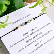 Bransoletka CZARNY TURMALIN i AWENTURYN talizman DOBROBYT i OCHRONA