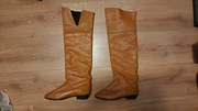 Kozaki damskie rozmiar 36 - 37 skóra jasny brąz