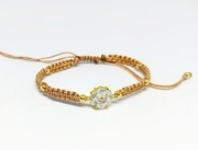 Bransoletka BOHO makrama beżowa złota