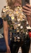 H&M Rabanne Top z dużymi cekinami Nowy XS