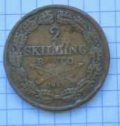 01478 Szwecja 2 skillingi 1845 rzadka 