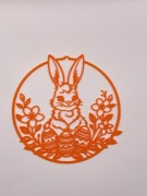 Dekoracja wielkanocna – zajączek z pisankami | ozdoba ścienna 3D