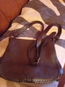 MINELLI  oryginalna torebka, brązowa skora  PARIS 