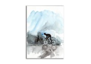 Akwarela ręcznie malowana " Rower" góry
