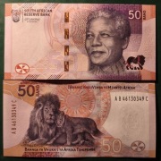 RPA 50 i 100 randów UNC Nelson Mandela Lew Bawół