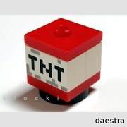 LEGO 3004pb122 -2 szt + 4032 czarny + 3022 87580 czerwony DYNAMIT Minecraft