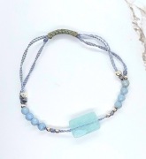 Bransoletka handmade Tafla lodu i kuleczki srebrne Ag