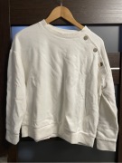 Biała kremowa bluza esprit ze złotymi guzikami S