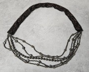 Naszyjnik nowy brązowa szarfa z koralikami + GRATIS