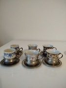 Filiżanki z porcelany i cyny 