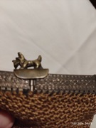 Broszka i portfelik z Yorkiem, zabytkowe 