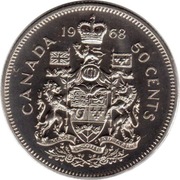 KANADA 50 centów 1968, KM# 75.1, UNC