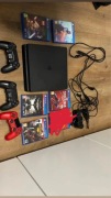 Konsola ps 4 + 3 pady + 5 gier + stacja ładująca pady
