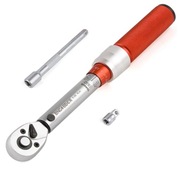 Klucz dynamometryczny 1/4", zakres 5-25 Nm, +/-3 %, z przedł. i adapterem 