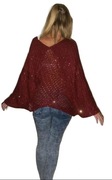 Nowe bordowe ponczo sweter 34,XS BonPrix Rainbow cekiny