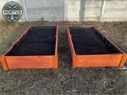 Podwyższone grządki warzywniaki rabaty na warzywa i zioła gruba deska kolor