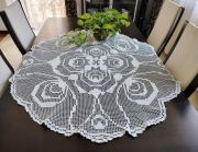 Obrus szydełkowy serweta okrągła 100 cm średnicy. Handmade rękodzieło 