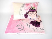 Koc panelowy z poduszką bawełna minky