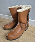 Botki zimowe na kożuszku, rozpinane