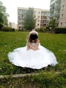 Sukienka komunijna wianek bolerko roz 128 - 134