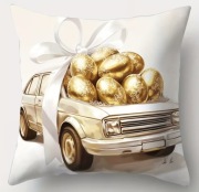 POSZEWKA WIELKANOCNA  JAJA PISANKI ZŁOTY 45x45