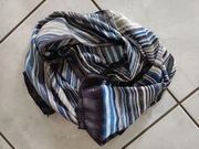 apaszka chusta szal szalik pareo błyszcząca ze srebrną nitką morska