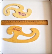 Krzywiki kreślarskie sklejkowe komplet typ A, F (duży) i