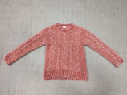 Różowy elegancki pluszowy sweter gruby splot F&F 134 jak nowy