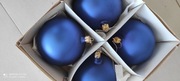 Bombki szklane kobaltowe mat duze 12cm 4 szt