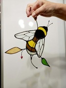  Witrażowy trzmiel / lapacz słońca w stylu Tiffany'ego, dekoracja okna,