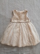 Kremowa wizytowa cekinowa koronkowa sukienka Monsoon 80 - 86 jak nowa