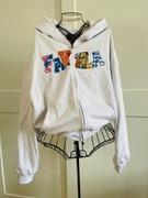 Bluza rozpinana XL Favela biała z wyszywanym logo marki Nowa z metką