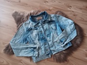 Damska jeansowa kurtka katana XL / 42 jasny jeans zapinana na guziki