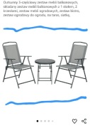 Zestaw ogrodowy na balkon taras działkę 