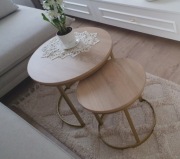 STOLIK KAWOWY 2W1 MINI LOFT ZŁOTY