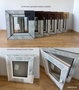 OKNO R 535x565 jasny / złoty dąb, orzech, antracyt