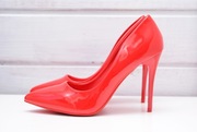 Buty Szpilki Stiletto Czerwone Wysokie Eleganckie
