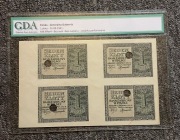 Arkusz 1 złoty 1941 - skasowany (4 szt.), GDA, Stan 1/-1