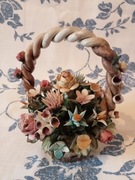 Koszyczek bukiet kwiatów Capodimonte