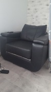 Czarny wygodny fotel Wajnert Eko skóra
